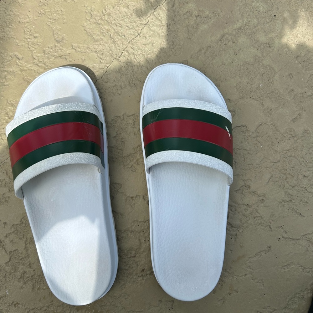White Gucci sandals